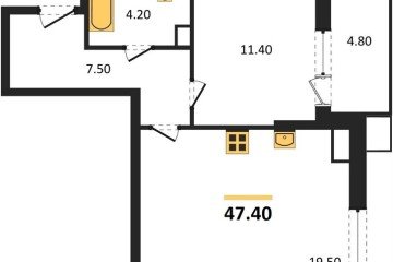 Фото №1: 1-комнатная квартира 47 м² - Краснодар, мкр. Прикубанский внутригородской округ, 