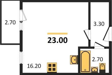Фото №1: Студия 23 м² - Яблоновский, мкр. жилой комплекс Дарград, ул. Тургеневское Шоссе, 33/5к40