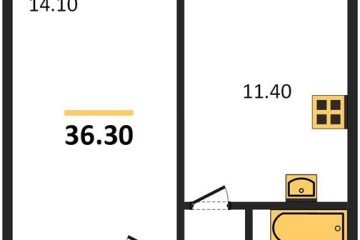 Фото №1: 1-комнатная квартира 36 м² - Яблоновский, мкр. жилой комплекс Дарград, ул. Тургеневское Шоссе, 33/5к40