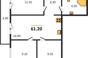 Фото №1: 3-комнатная квартира 61 м² - Яблоновский, мкр. жилой комплекс Дарград, ул. Тургеневское Шоссе, 33/5к41