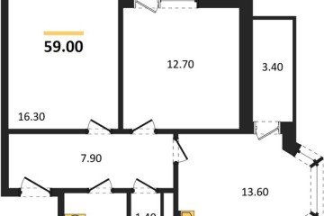 Фото №1: 2-комнатная квартира 59 м² - Краснодар, мкр. жилой комплекс Бауинвест, ул. Героя Владислава Посадского, 14/1
