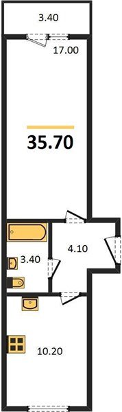 Фото №1: 1-комнатная квартира 35 м² - Яблоновский, мкр. жилой комплекс Дарград, ул. Тургеневское Шоссе, 33/5к39