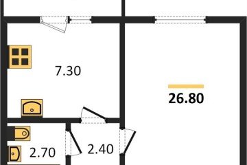 Фото №1: 1-комнатная квартира 27 м² - Яблоновский, мкр. жилой комплекс Дарград, ул. Тургеневское Шоссе, 33/5к42