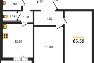 Фото №1: 2-комнатная квартира 65 м² - Берёзовый, мкр. жилой комплекс Молодёжный-2, ул. имени Профессора Малигонова, 48
