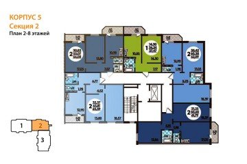 Фото №5: 2-комнатная квартира 56 м² - Берёзовый, мкр. жилой комплекс Молодёжный-2, ул. имени Профессора Малигонова, 48