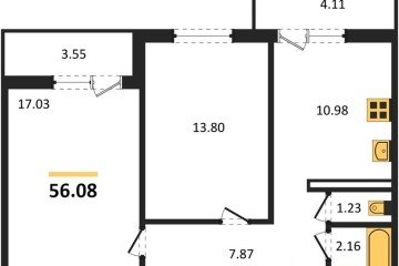 Фото №1: 2-комнатная квартира 56 м² - Берёзовый, мкр. жилой комплекс Молодёжный-2, ул. имени Профессора Малигонова, 48
