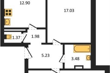 Фото №1: 2-комнатная квартира 62 м² - Берёзовый, мкр. жилой комплекс Молодёжный-2, ул. имени Профессора Малигонова, 48