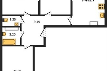 Фото №1: 3-комнатная квартира 74 м² - Краснодар, мкр. Карасунский внутригородской округ, 