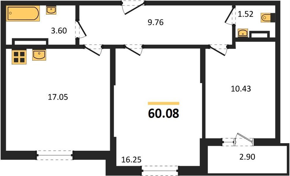 Фото №1: 2-комнатная квартира 60 м² - Краснодар, мкр. Карасунский внутригородской округ