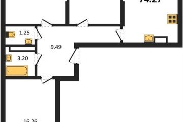 Фото №1: 3-комнатная квартира 74 м² - Краснодар, мкр. Карасунский внутригородской округ, 