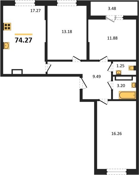 Фото №1: 3-комнатная квартира 74 м² - Краснодар, Карасунский внутригородской округ, 