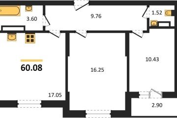 Фото №1: 2-комнатная квартира 60 м² - Краснодар, мкр. Карасунский внутригородской округ, 