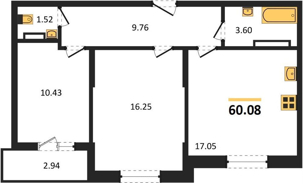 Фото №1: 2-комнатная квартира 60 м² - Краснодар, Карасунский внутригородской округ, 