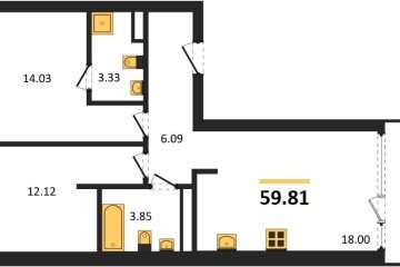 Фото №1: 2-комнатная квартира 59 м² - Краснодар, мкр. жилой квартал Патрики, 