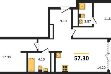 Фото №1: 2-комнатная квартира 57 м² - Краснодар, мкр. жилой квартал Патрики, 