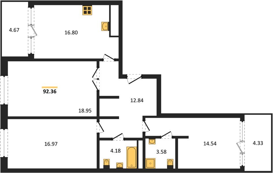 Фото №1: 3-комнатная квартира 92 м² - Краснодар, жилой квартал Патрики