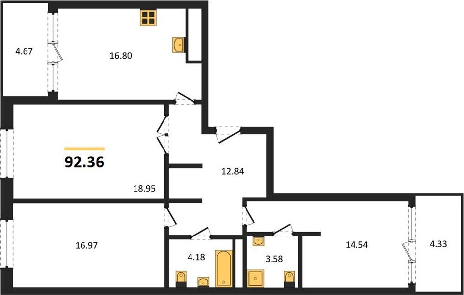 Фото №1: 3-комнатная квартира 92 м² - Краснодар, Карасунский внутригородской округ, Хлопчато-бумажный Комбинат, мкр. жилой квартал Патрики