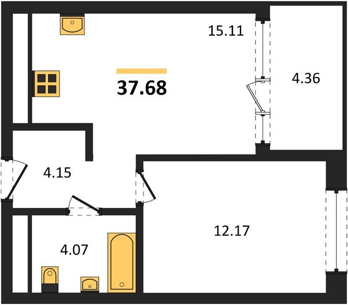 Фото №1: 1-комнатная квартира 37 м² - Краснодар, Карасунский внутригородской округ, Хлопчато-бумажный Комбинат, мкр. жилой квартал Патрики