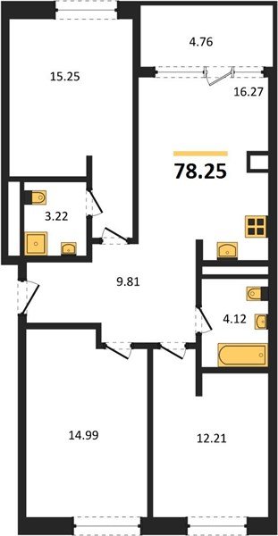 Фото №1: 3-комнатная квартира 78 м² - Краснодар, Карасунский внутригородской округ, Хлопчато-бумажный Комбинат, мкр. жилой квартал Патрики