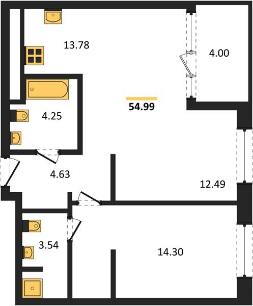Фото №1: 2-комнатная квартира 54 м² - Краснодар, Карасунский внутригородской округ, Хлопчато-бумажный Комбинат, мкр. жилой квартал Патрики
