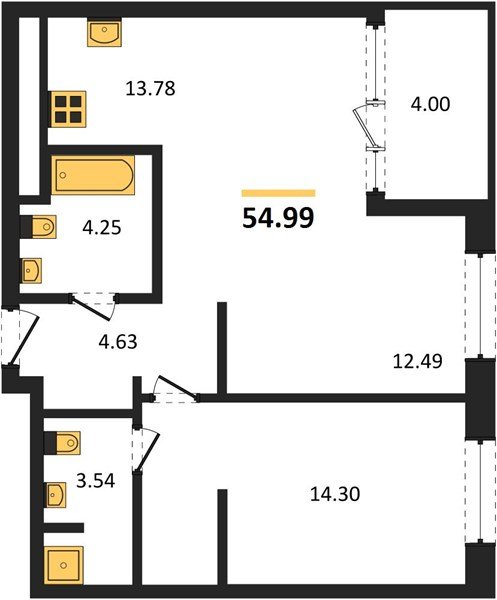 Фото №1: 2-комнатная квартира 54 м² - Краснодар, Карасунский внутригородской округ, Хлопчато-бумажный Комбинат, мкр. жилой квартал Патрики