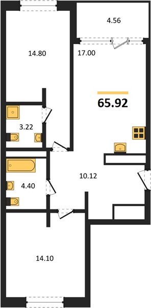 Фото №1: 2-комнатная квартира 65 м² - Краснодар, Карасунский внутригородской округ, Хлопчато-бумажный Комбинат, мкр. жилой квартал Патрики