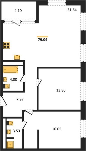 Фото №1: 2-комнатная квартира 79 м² - Краснодар, Карасунский внутригородской округ, Хлопчато-бумажный Комбинат, мкр. жилой квартал Патрики