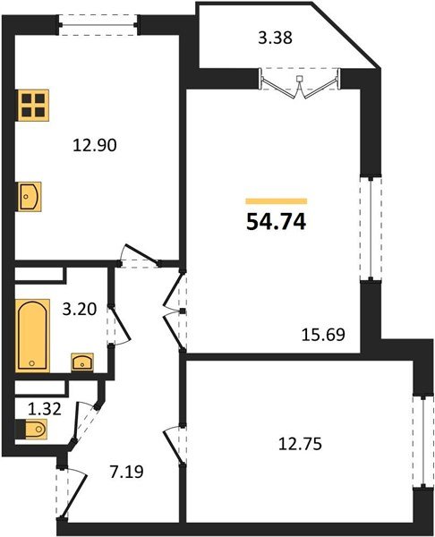 Фото №1: 2-комнатная квартира 54 м² - Краснодар, Прикубанский внутригородской округ, мкр. Музыкальный, ул. Российская, 257/7лит3
