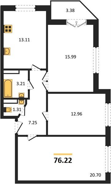 Фото №1: 3-комнатная квартира 76 м² - Краснодар, Музыкальный, ул. Российская, 257/7