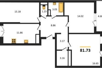 Фото №1: 3-комнатная квартира 81 м² - Краснодар, мкр. Музыкальный, ул. Российская, 257/7