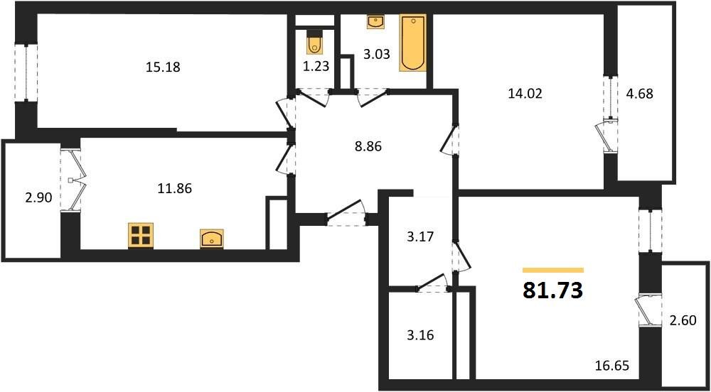 Фото №1: 3-комнатная квартира 81 м² - Краснодар, Музыкальный, ул. Российская, 257/7
