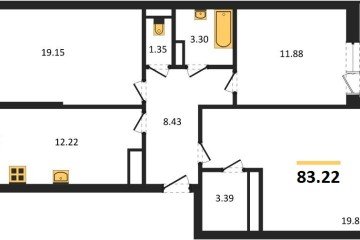 Фото №1: 3-комнатная квартира 83 м² - Краснодар, мкр. Музыкальный, ул. Российская, 257/7