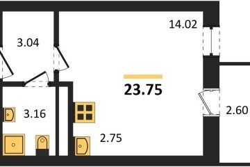 Фото №1: Студия 23 м² - Краснодар, мкр. Музыкальный, ул. Российская, 257/7