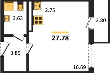 Фото №1: Студия 27 м² - Краснодар, мкр. Музыкальный, ул. Российская, 257/7