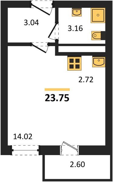 Фото №1: Студия 23 м² - Краснодар, Музыкальный, ул. Российская, 257/7