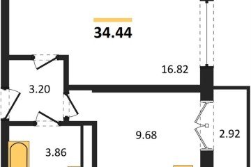 Фото №1: 1-комнатная квартира 34 м² - Краснодар, мкр. Музыкальный, ул. Российская, 257/7