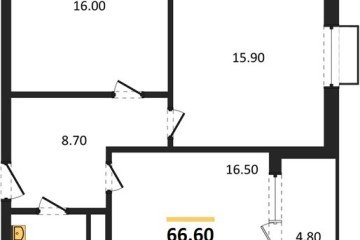 Фото №1: 2-комнатная квартира 66 м² - Яблоновский, мкр. ЖК Мегасити, 