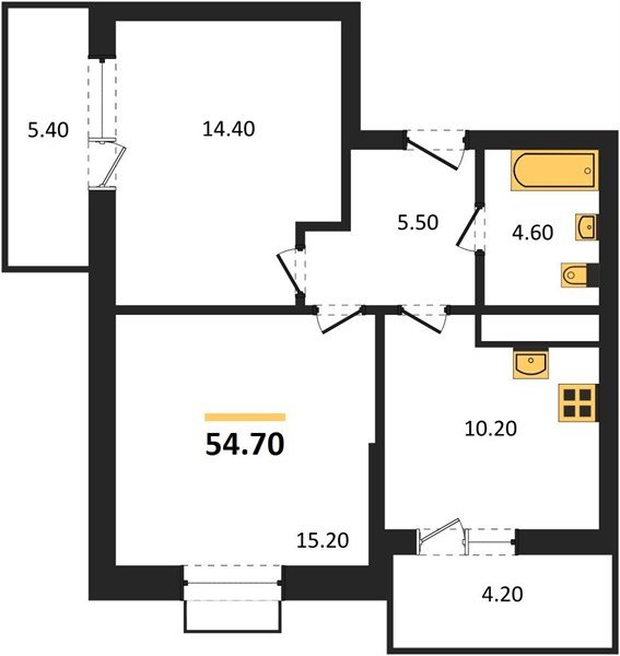 Фото №1: 2-комнатная квартира 54 м² - Новая Адыгея, 