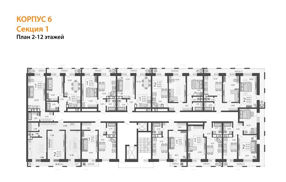Фото №8: 2-комнатная квартира 65 м² - Краснодар, Прикубанский внутригородской округ, ЖК Небо, мкр. 9-й километр, ул. Ярославская, 115лит6