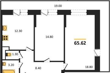 Фото №1: 2-комнатная квартира 65 м² - Краснодар, мкр. жилой комплекс Небо, ул. Ярославская, 115лит6