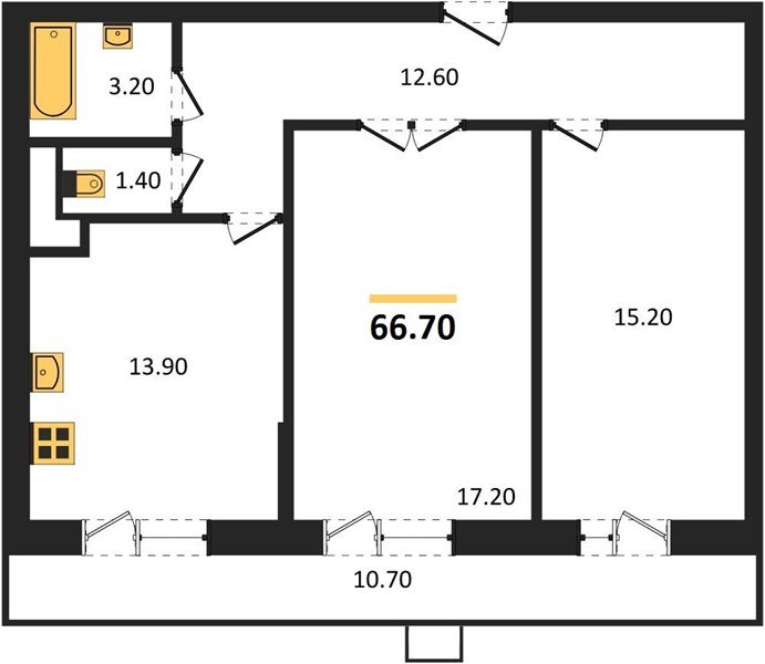 Фото №1: 2-комнатная квартира 68 м² - Краснодар, 9-й километр, ул. Ярославская, 115лит5