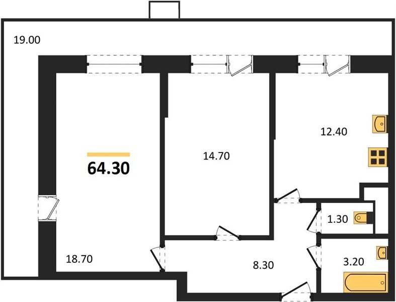 Фото №1: 2-комнатная квартира 65 м² - Краснодар, 9-й километр, ул. Ярославская, 115лит5