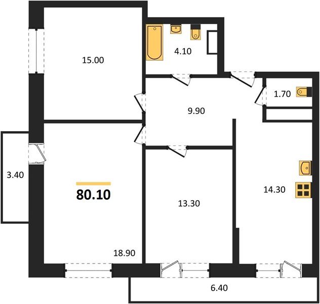 Фото №1: 3-комнатная квартира 80 м² - Краснодар, 9-й километр, ул. Ярославская, 115лит5