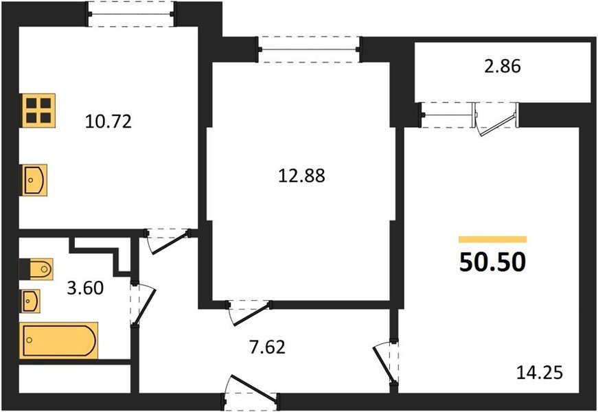 Фото №1: 2-комнатная квартира 50 м² - Краснодар, ЖК Смородина, жилой комплекс Смородина, мкр. Карасунский внутригородской округ