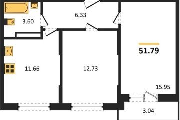 Фото №1: 2-комнатная квартира 51 м² - Краснодар, мкр. Карасунский внутригородской округ, ул. имени Владимира Жириновского