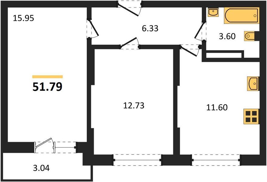 Фото №1: 2-комнатная квартира 51 м² - Краснодар, жилой комплекс Смородина, ул. имени Владимира Жириновского