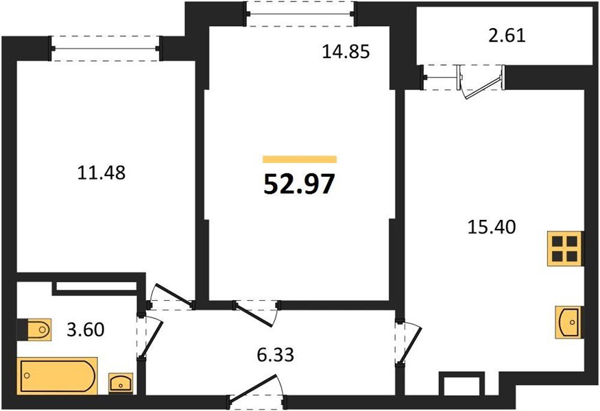 Фото №1: 2-комнатная квартира 52 м² - Краснодар, ЖК Смородина, жилой комплекс Смородина, мкр. Карасунский внутригородской округ, ул. имени Владимира Жириновского