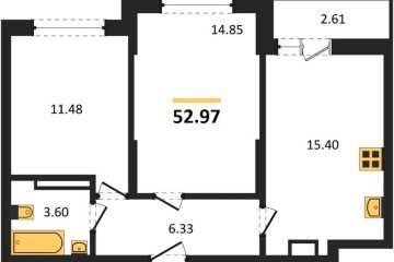 Фото №1: 2-комнатная квартира 52 м² - Краснодар, мкр. Карасунский внутригородской округ, ул. имени Владимира Жириновского