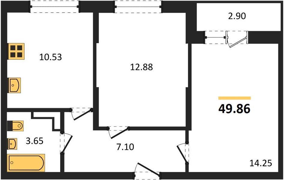 Фото №1: 2-комнатная квартира 49 м² - Краснодар, ЖК Смородина, жилой комплекс Смородина, мкр. Карасунский внутригородской округ, ул. имени Владимира Жириновского