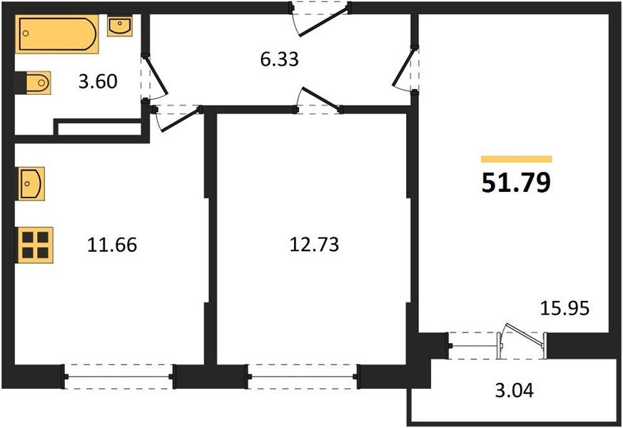 Фото №1: 2-комнатная квартира 51 м² - Краснодар, ЖК Смородина, жилой комплекс Смородина, мкр. Карасунский внутригородской округ, ул. имени Владимира Жириновского